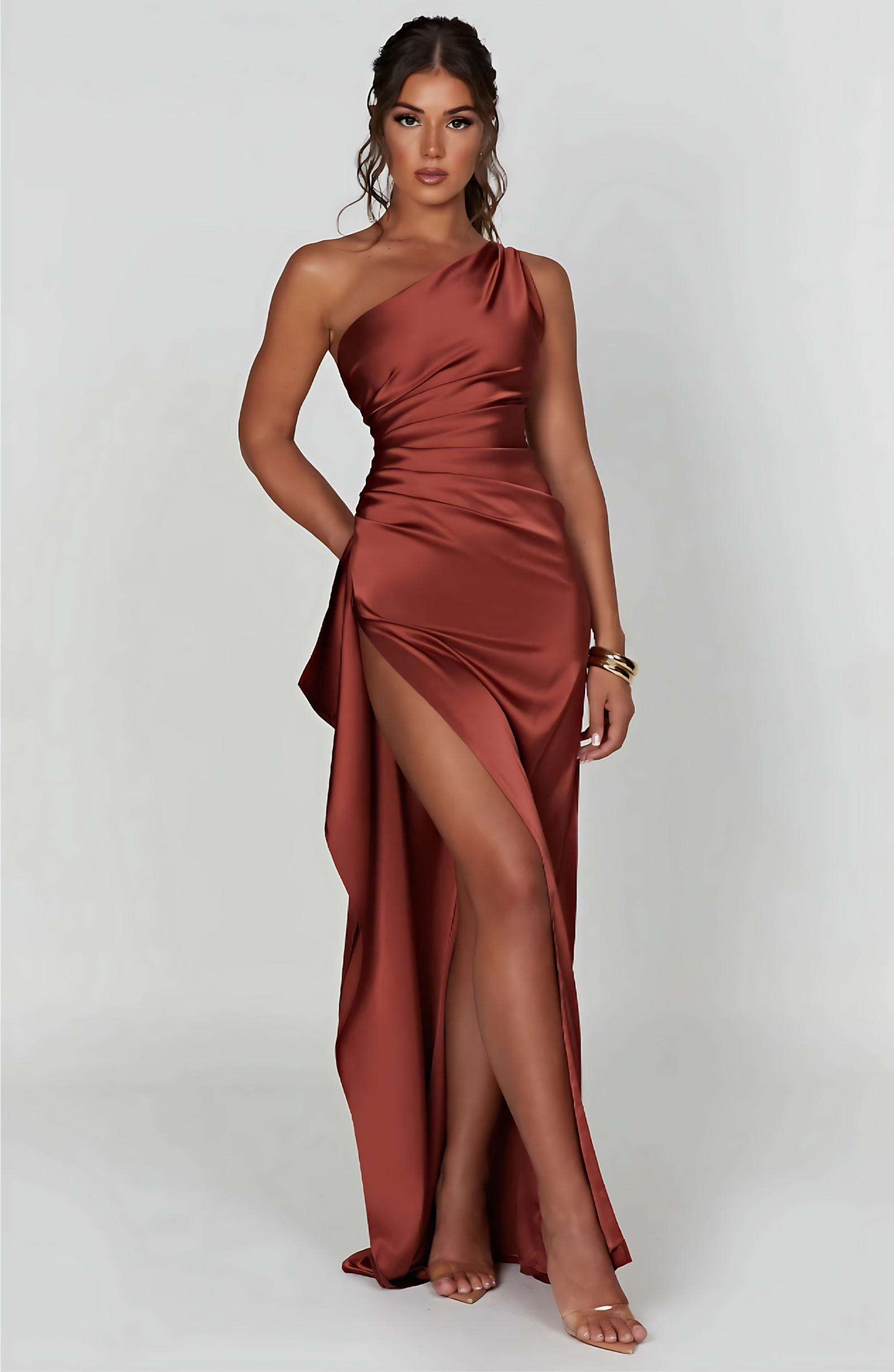 Solana Satin Elegance Maxi Dress