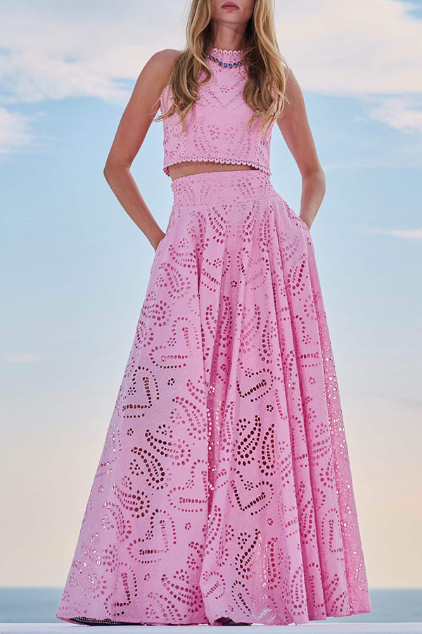 Eliana Two-Piece Set – Summer Look with Maxi Skirt & Embroidery