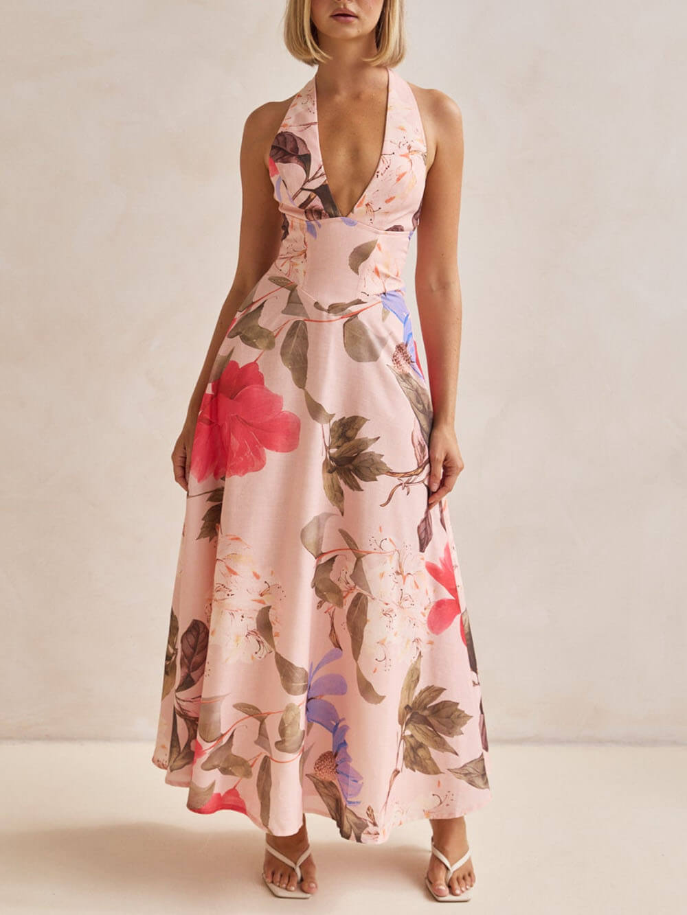 Eden Bloom Halter Maxi Dress