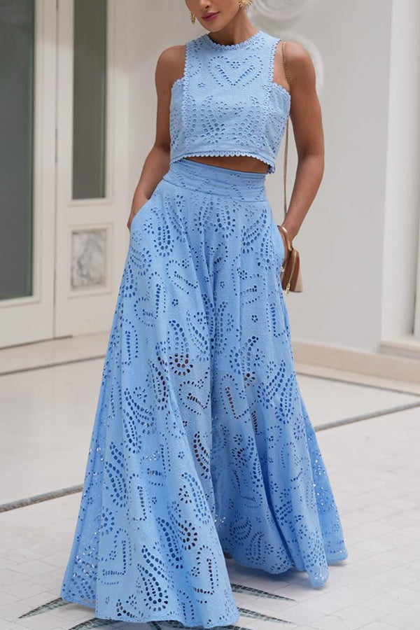 Eliana Two-Piece Set – Summer Look with Maxi Skirt & Embroidery