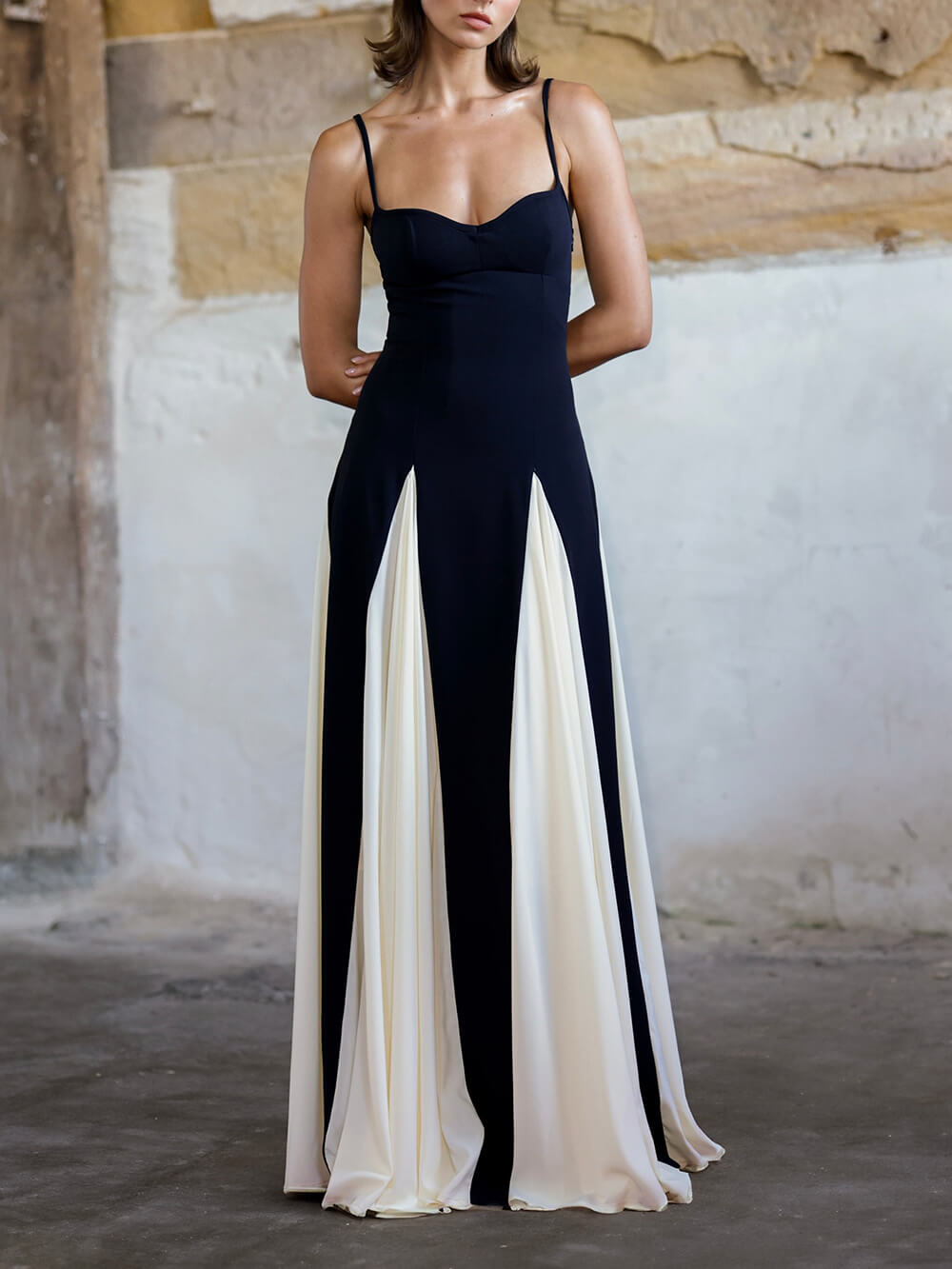 Noir Cascade Maxi Gown