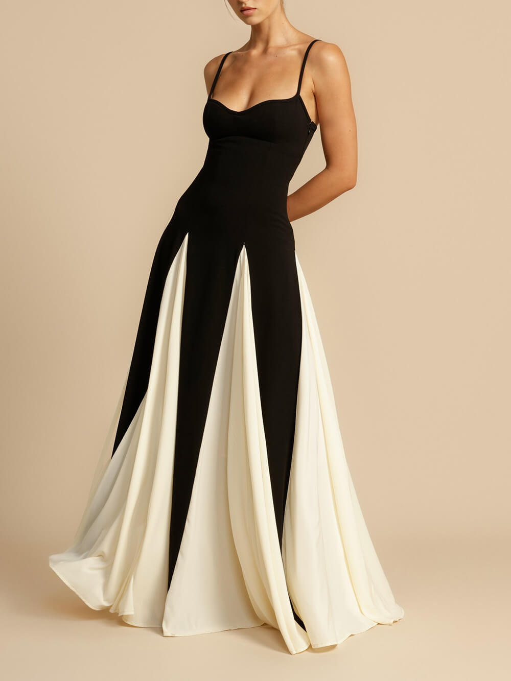 Noir Cascade Maxi Gown