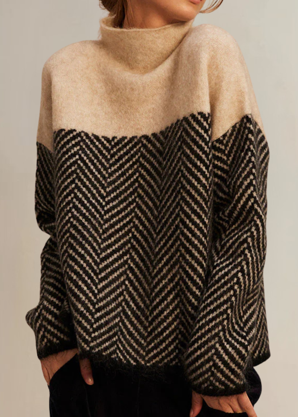 Amelisse | Chevron Turtleneck Knit Jumper
