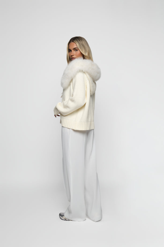 Orivienne | Chic Faux Fur Knit Cardigan
