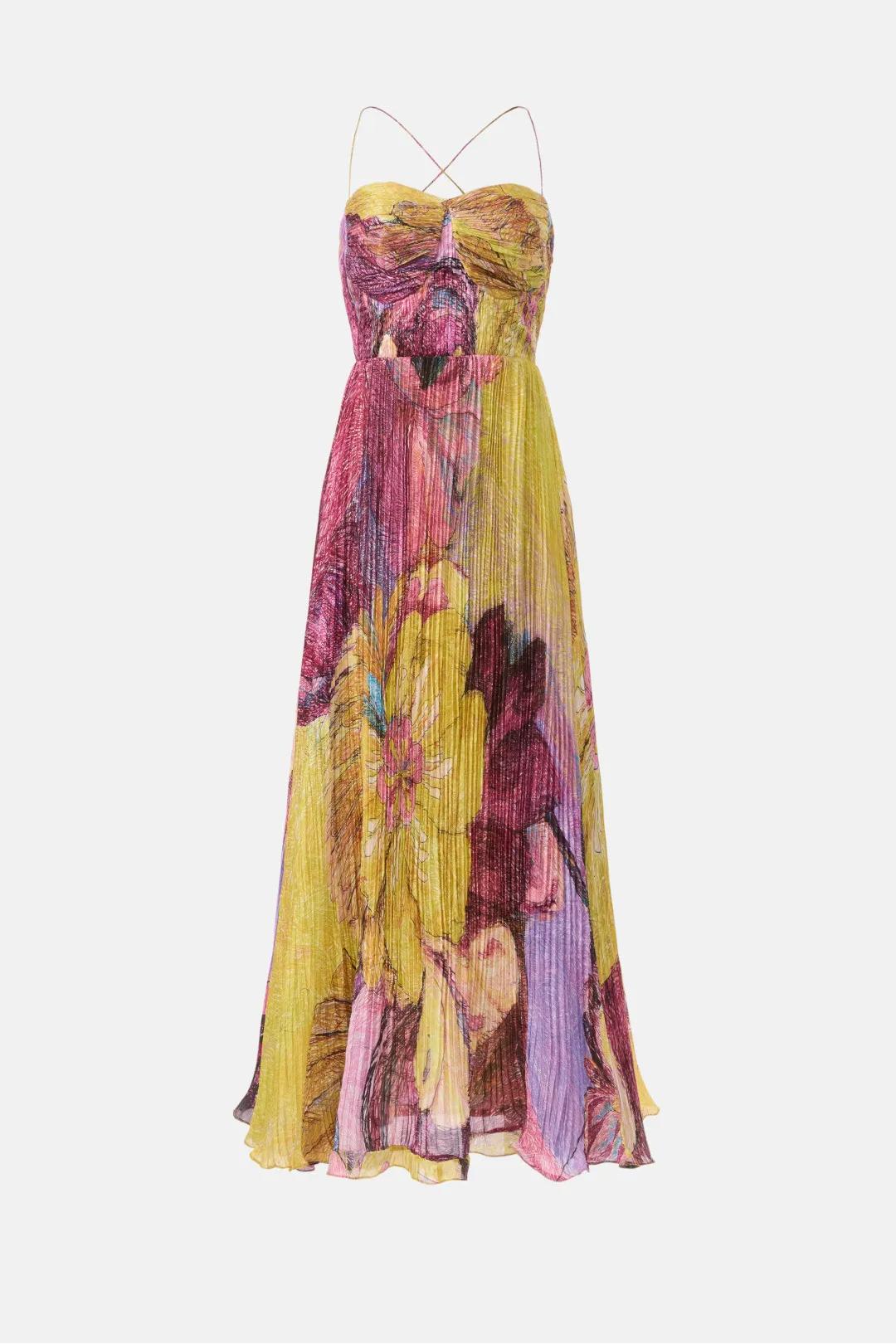 Aurora Bloom – Multicolour Ikat Maxi Dress