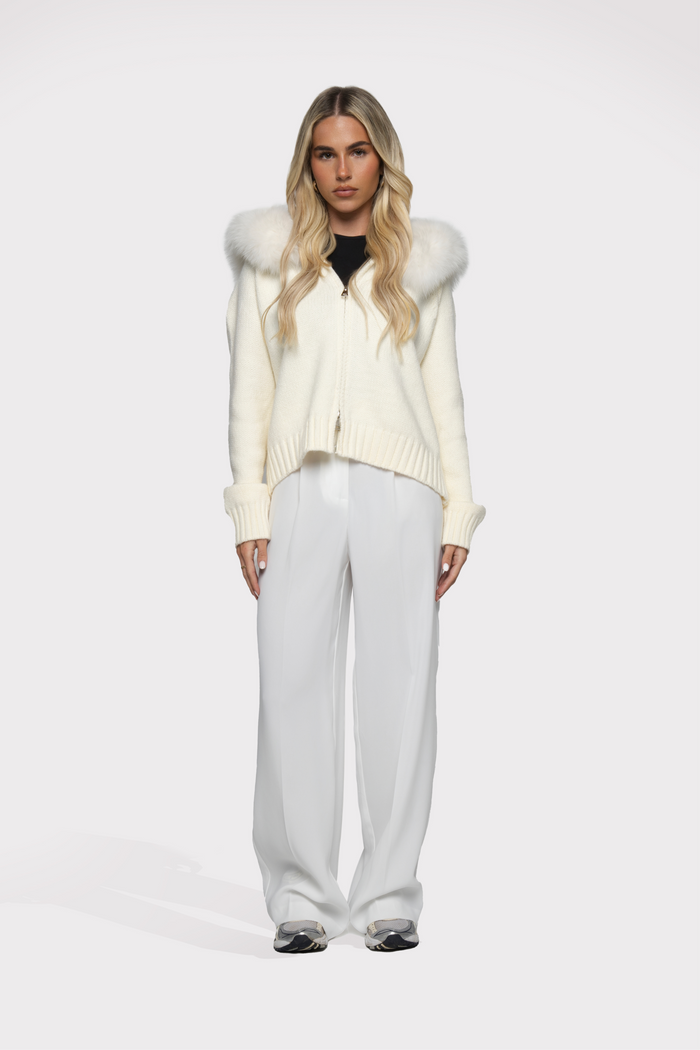 Orivienne | Chic Faux Fur Knit Cardigan