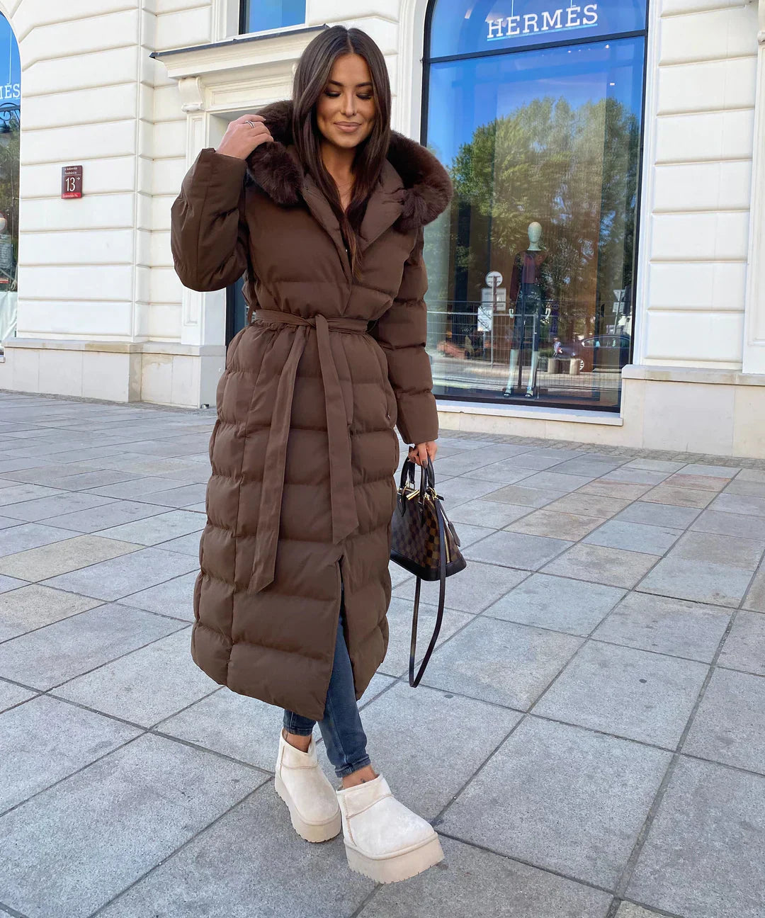 Calivane | Frosted Belted Winter Coat