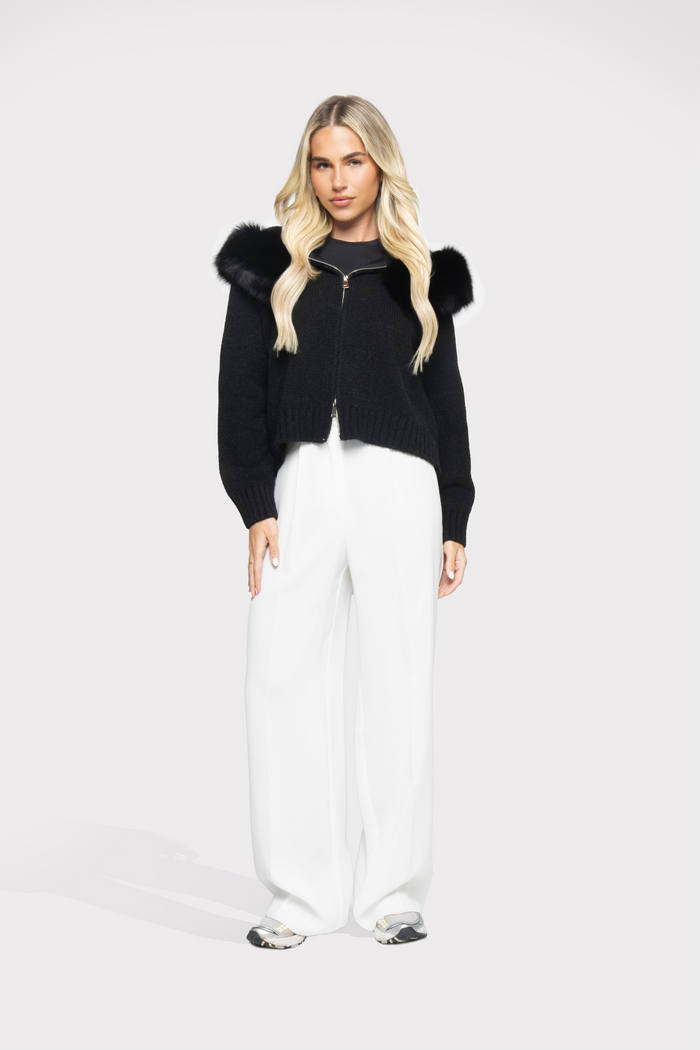 Orivienne | Chic Faux Fur Knit Cardigan