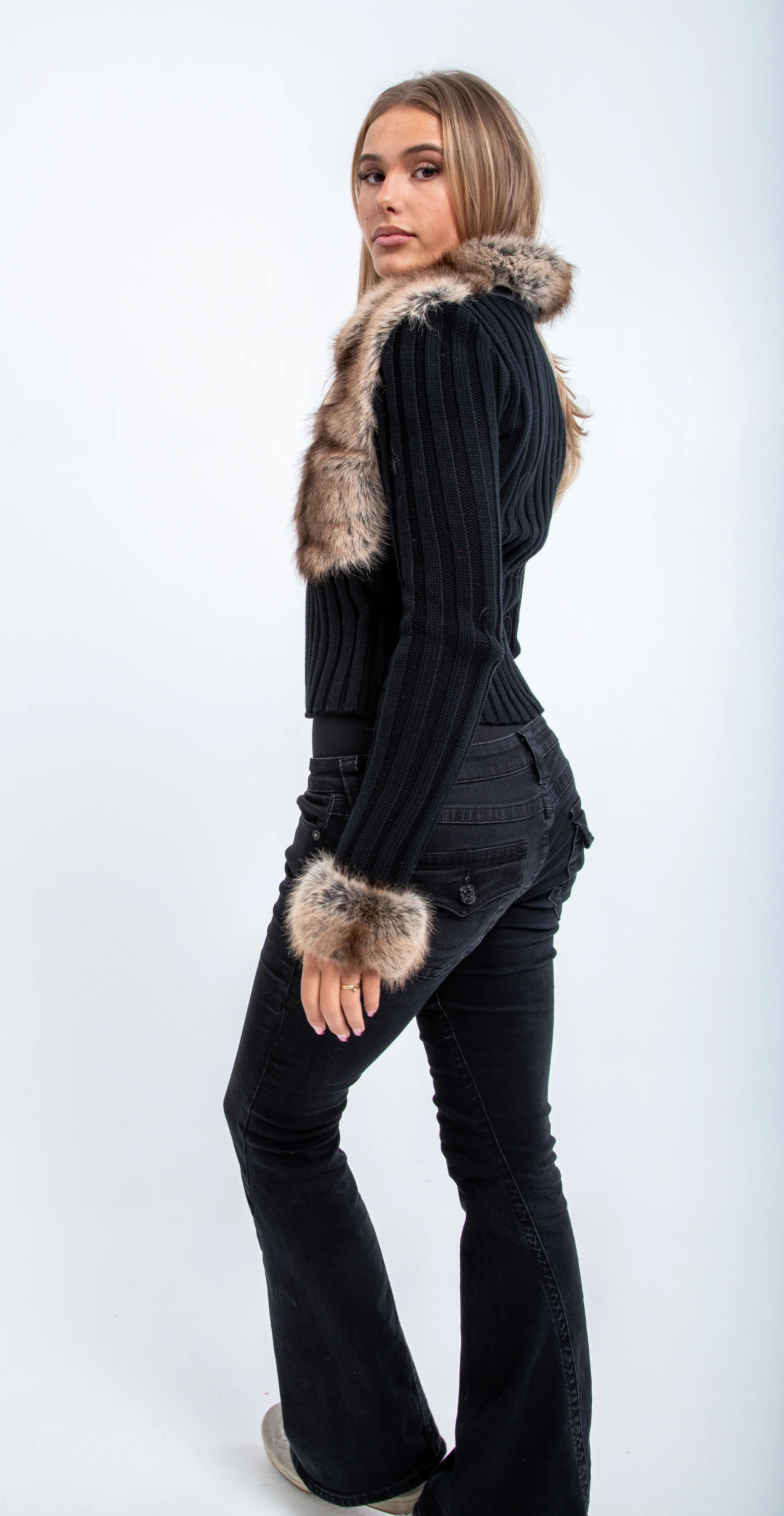 Valénne | Luxe Faux Fur Knit Cardigan