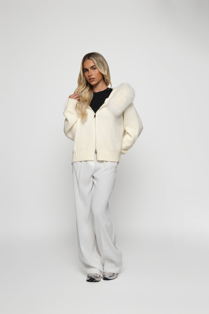 Orivienne | Chic Faux Fur Knit Cardigan