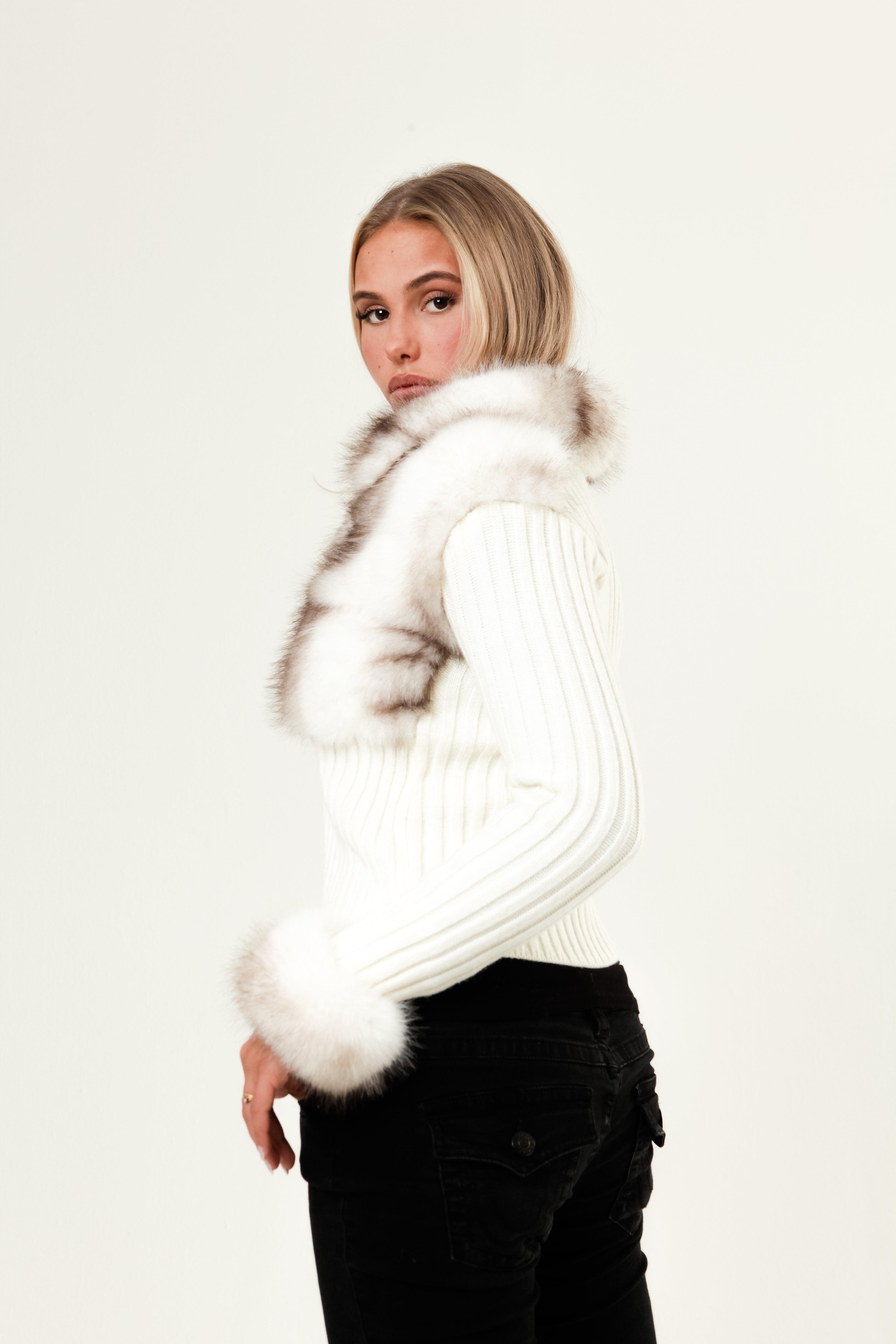 Valénne | Luxe Faux Fur Knit Cardigan