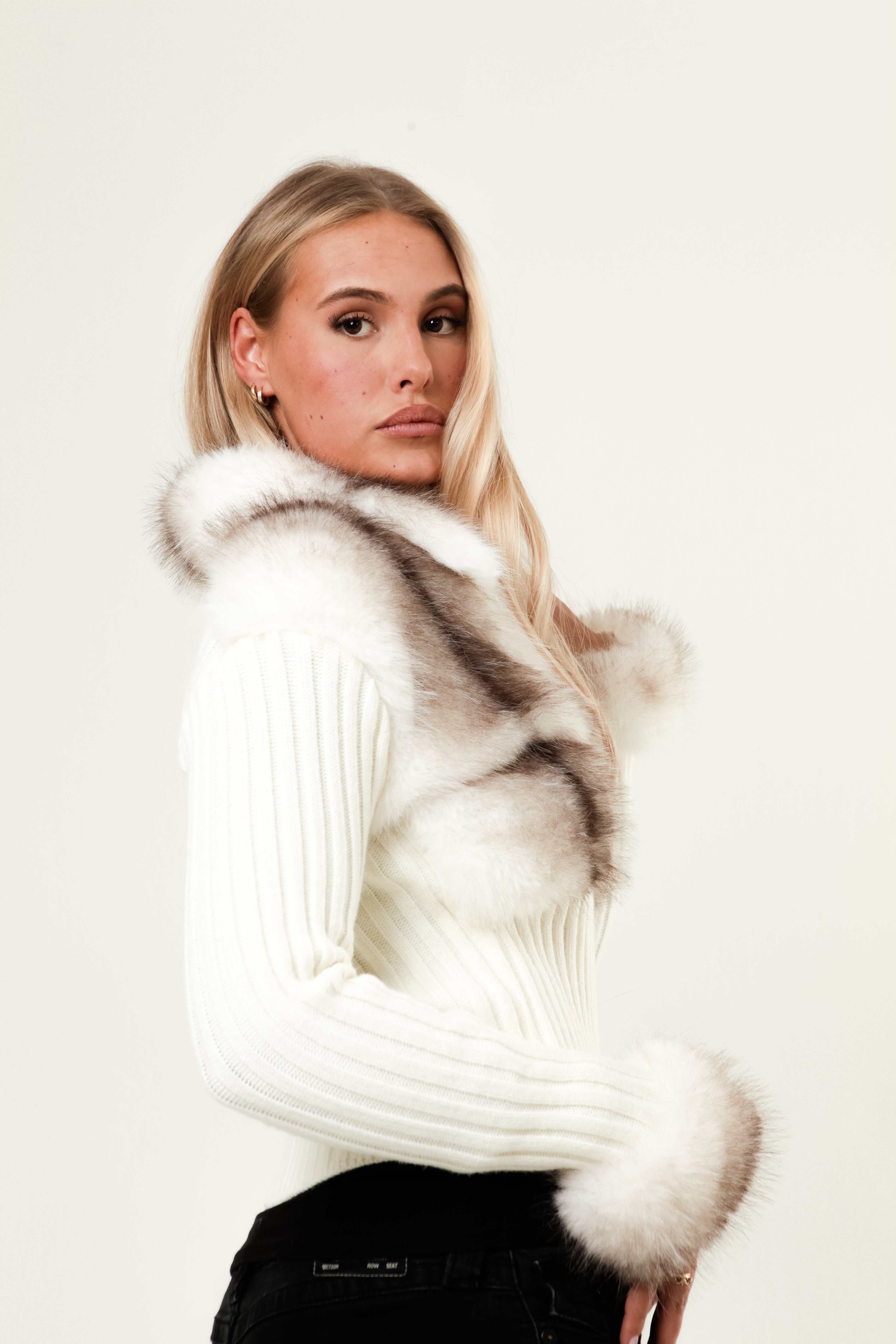 Valénne | Luxe Faux Fur Knit Cardigan