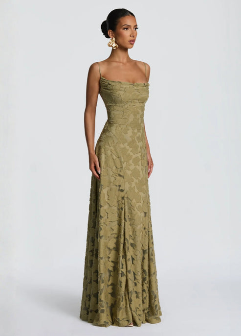 Leanne | Wine-Luxe Romantic Maxi Gown