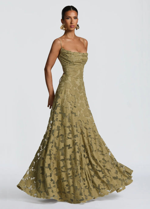 Leanne | Wine-Luxe Romantic Maxi Gown