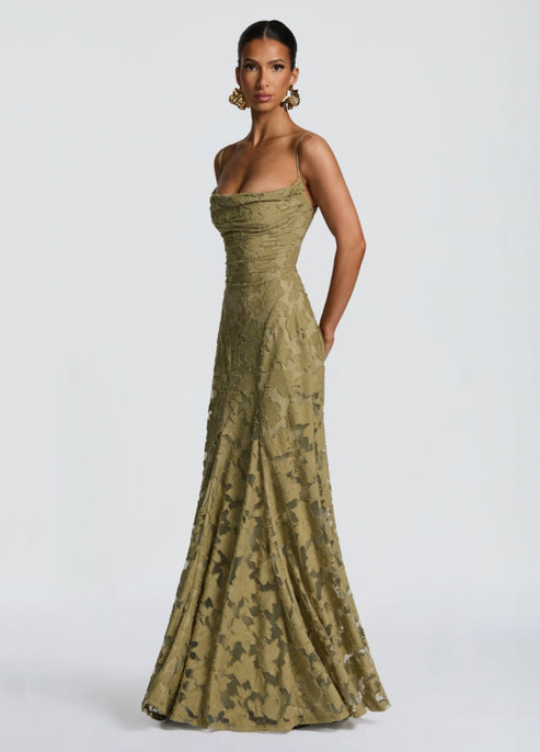Leanne | Wine-Luxe Romantic Maxi Gown