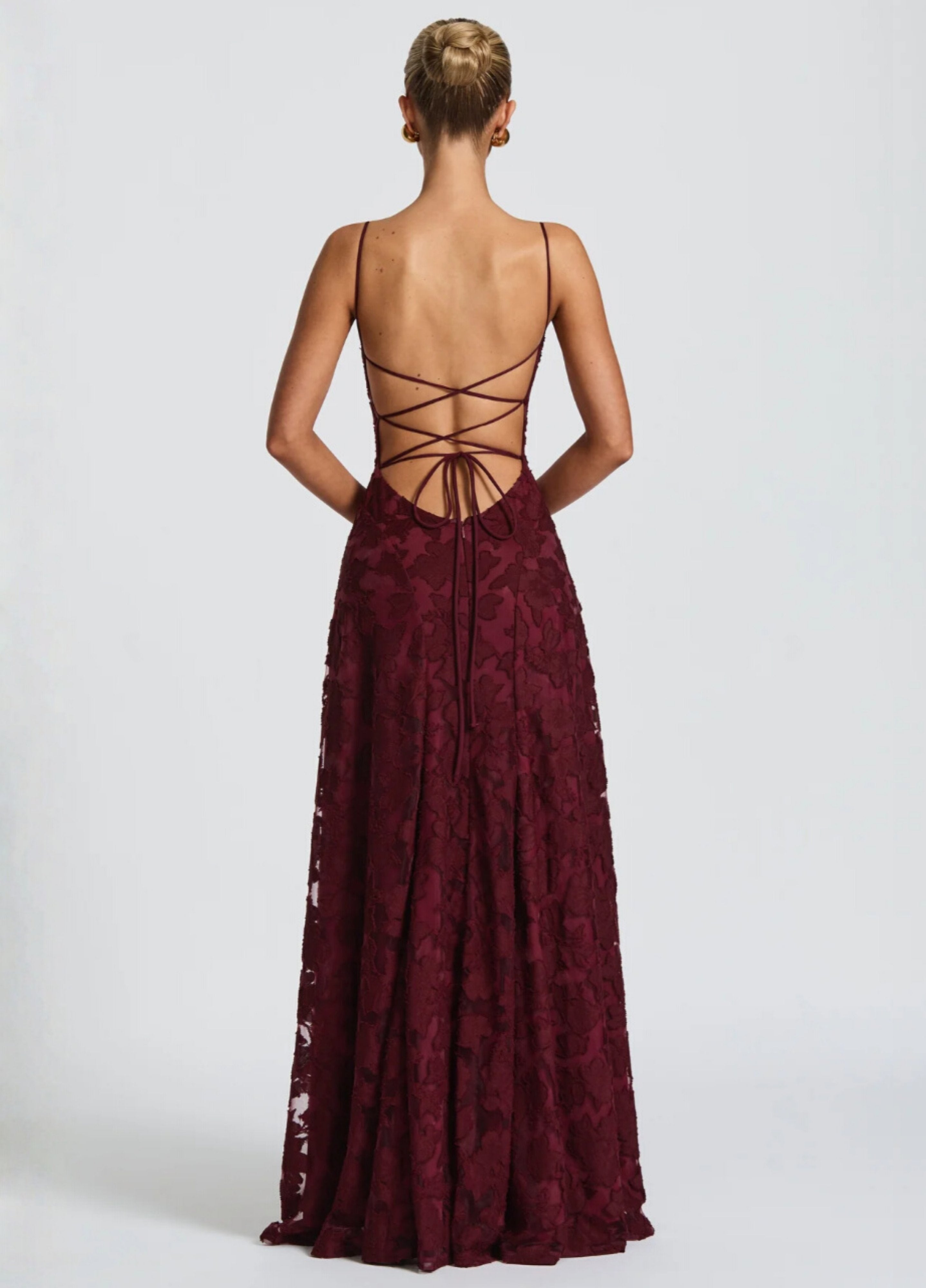 Leanne | Wine-Luxe Romantic Maxi Gown