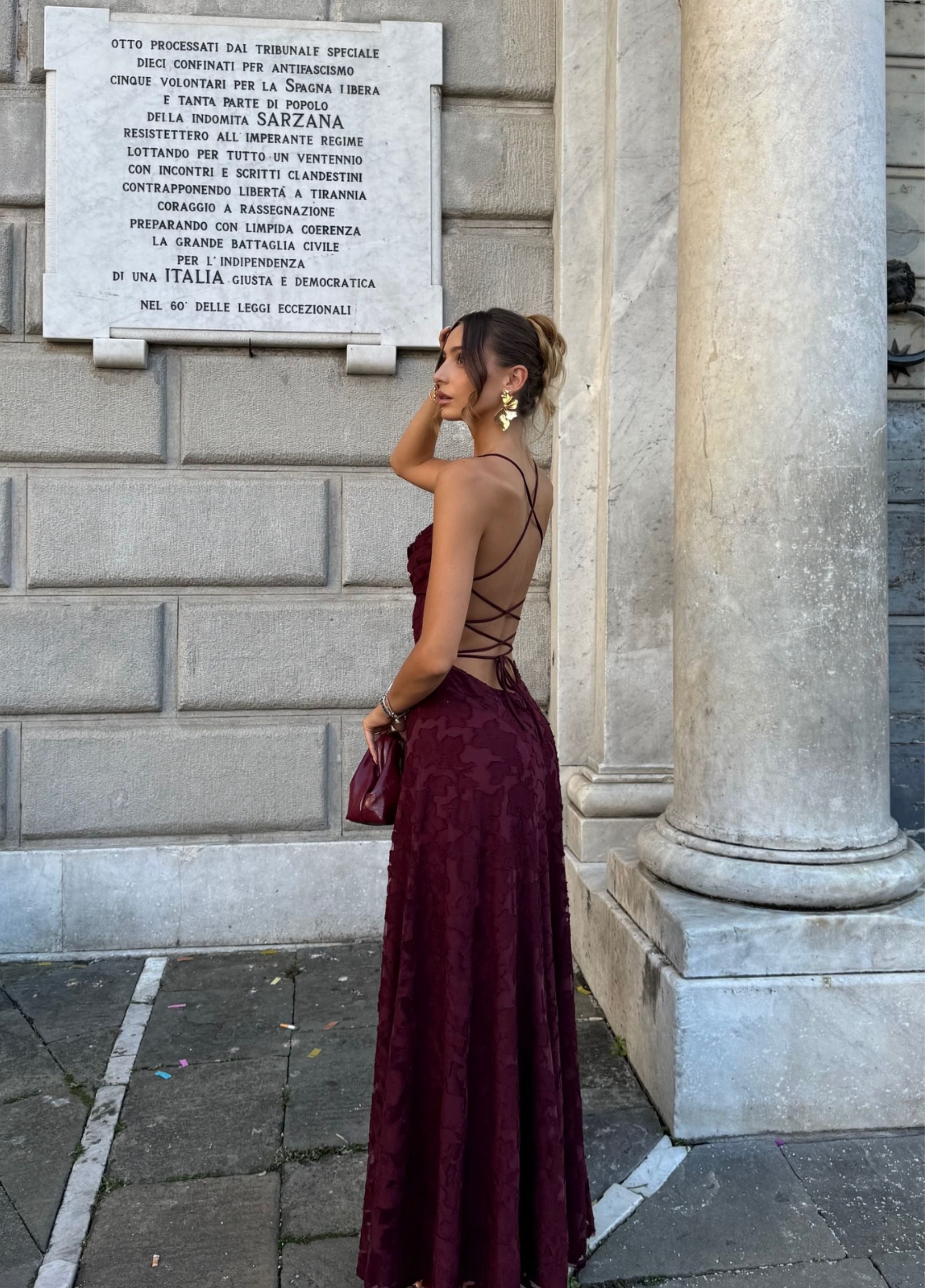 Leanne | Wine-Luxe Romantic Maxi Gown