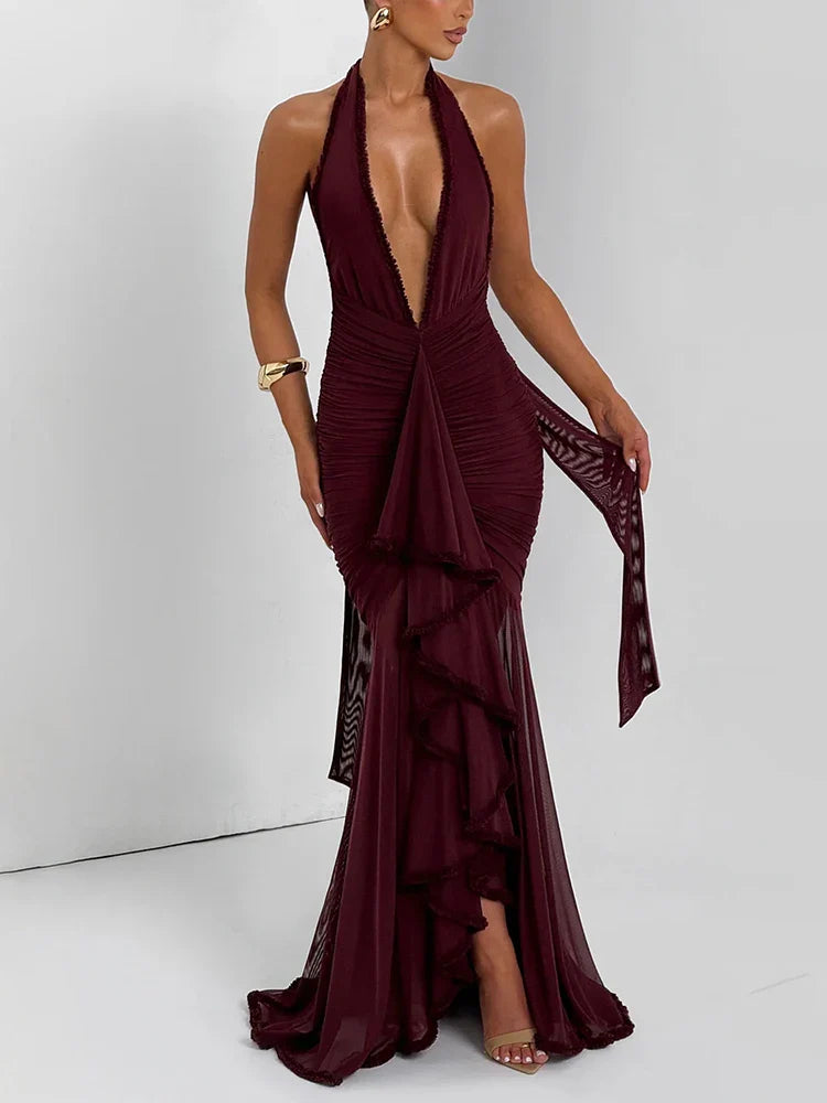 Esmira Halter Maxi Gown