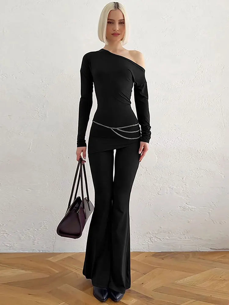 Lianora | Chic Two-Piece Flared Pant Set