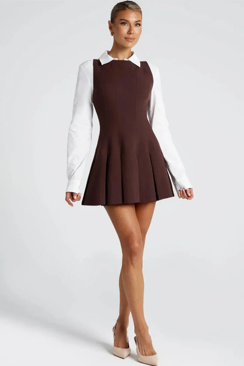 Zephina | Pleated A-Line Mini Dress
