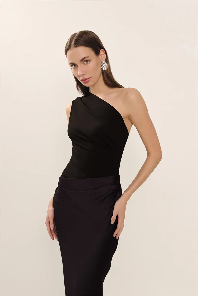 Coraline | Satin One-Shoulder Maxi Dress