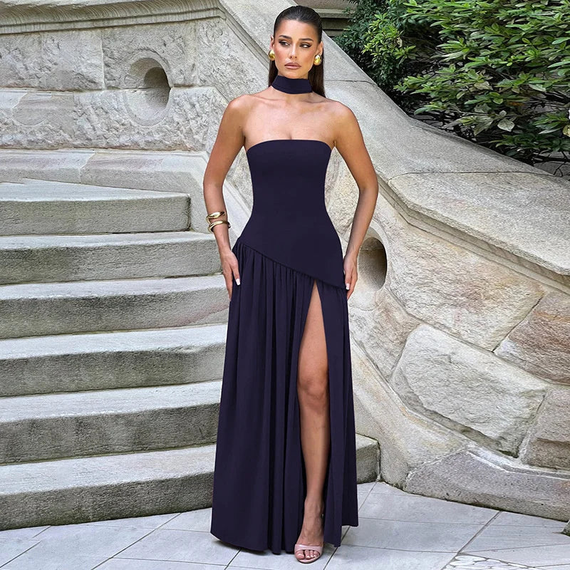 Cassienne | High-Slit Elegance Maxi Dress