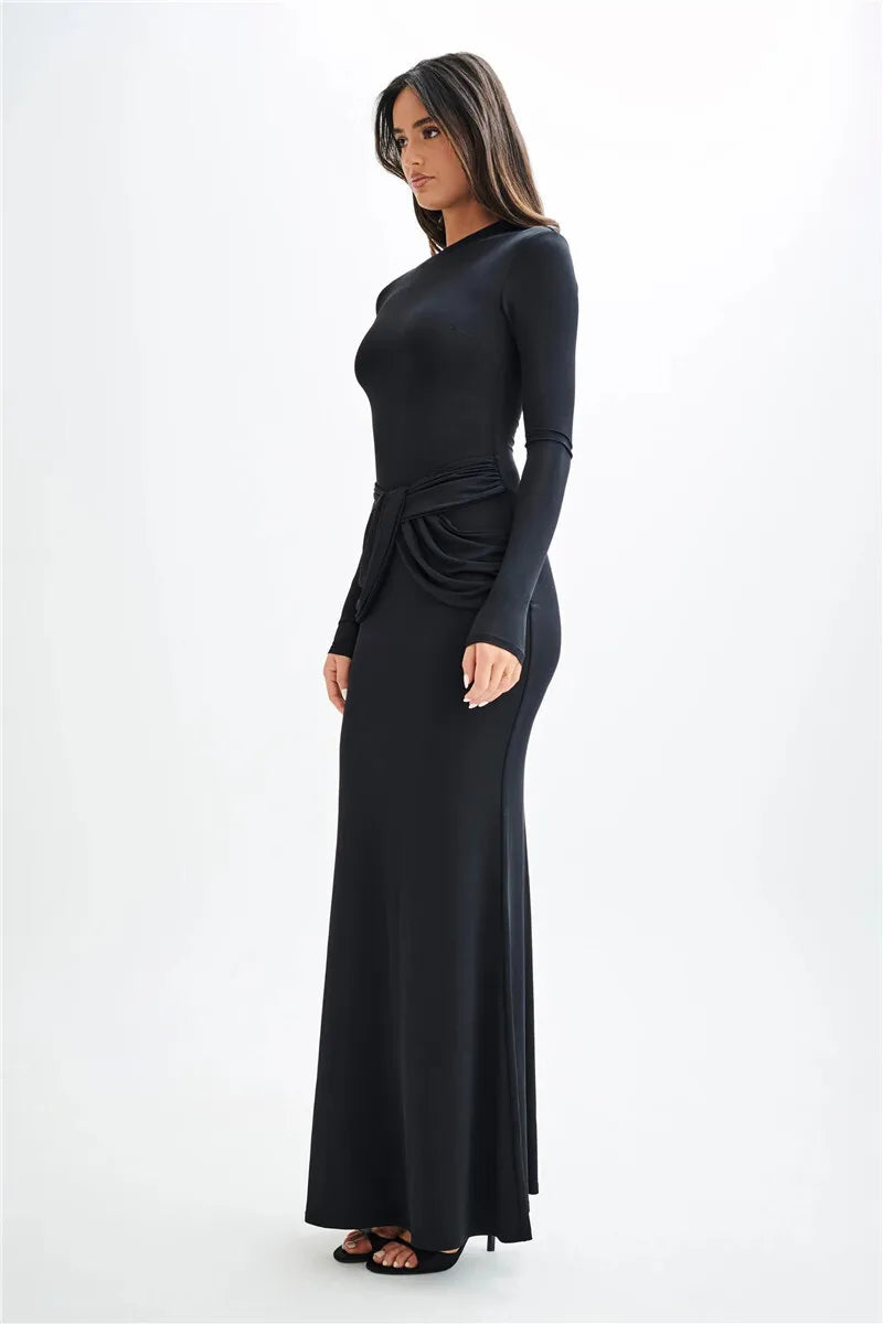 Miravelle | Draped Waist Elegance Maxi Dress