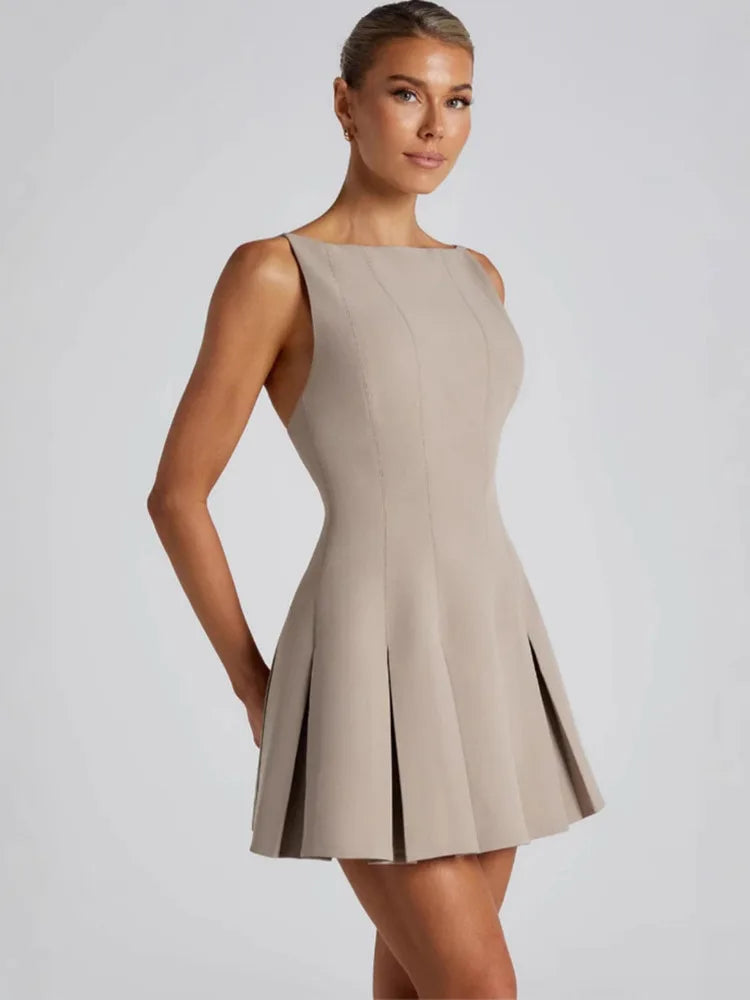 Zephina | Pleated A-Line Mini Dress