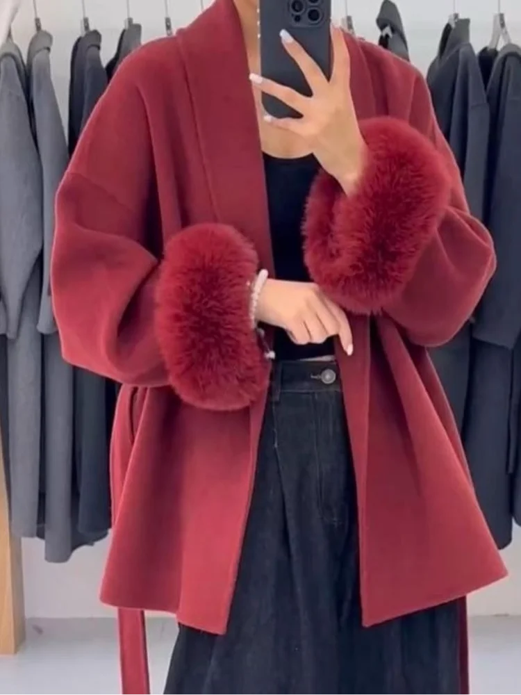 Marvessa | Luxe Faux Fur Woolen Jacket