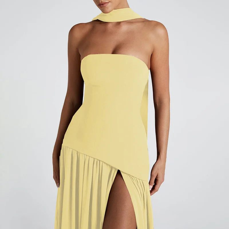 Cassienne | High-Slit Elegance Maxi Dress