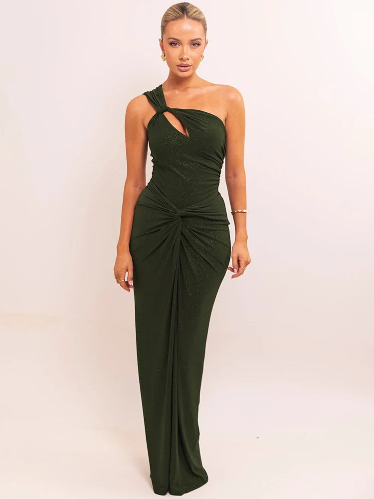 Elara | One-Shoulder Ruched Maxi Dress