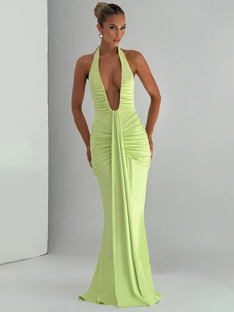 Ardena Deep V Maxi Dress