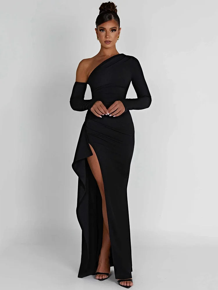 Cerenya | Asymmetric Elegance Maxi Dress