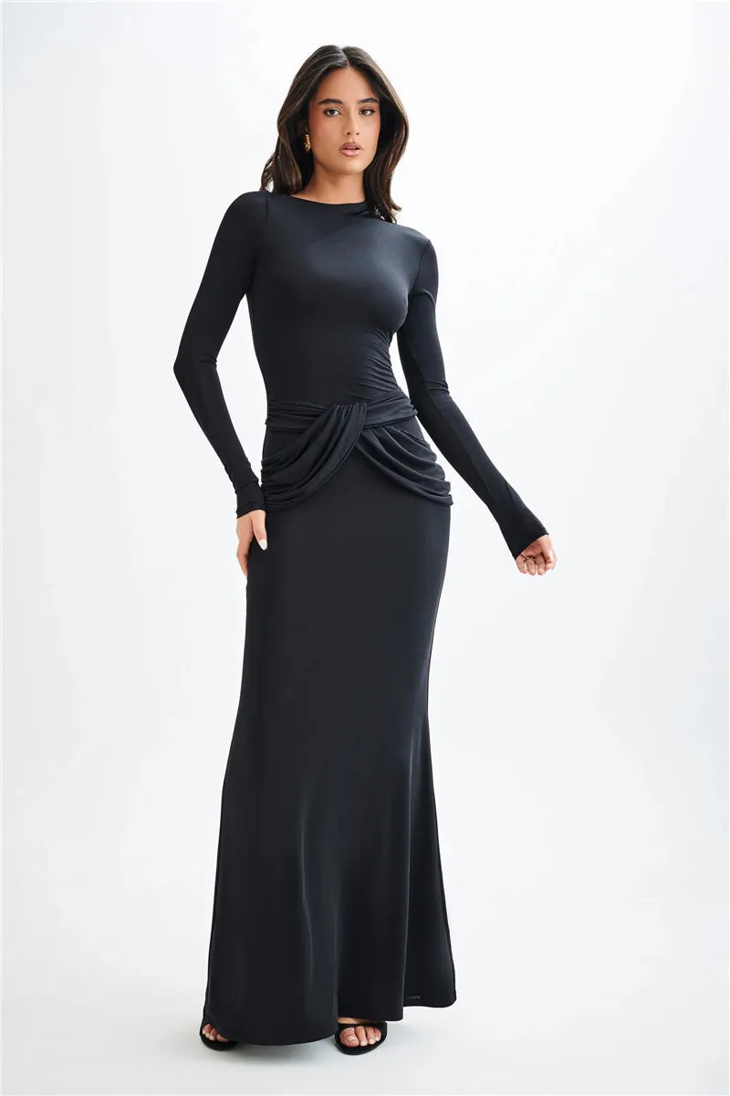 Miravelle | Draped Waist Elegance Maxi Dress