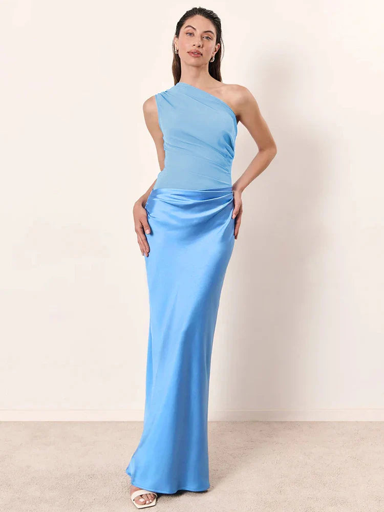 Coraline | Satin One-Shoulder Maxi Dress