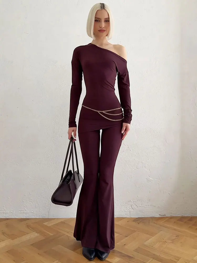 Lianora | Chic Two-Piece Flared Pant Set