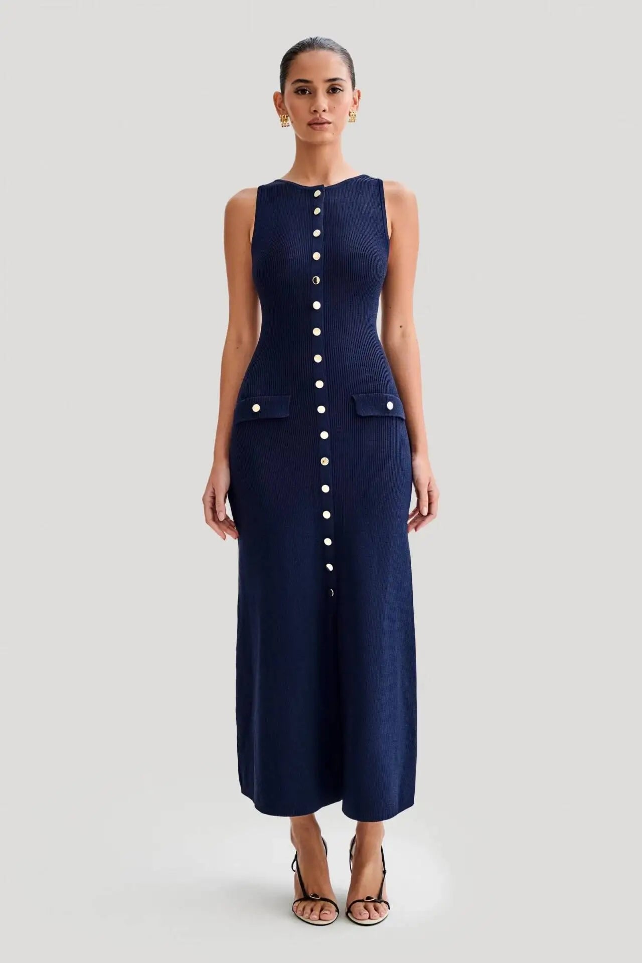 Zephoria | Sleek Knitted Elegance Maxi Dress