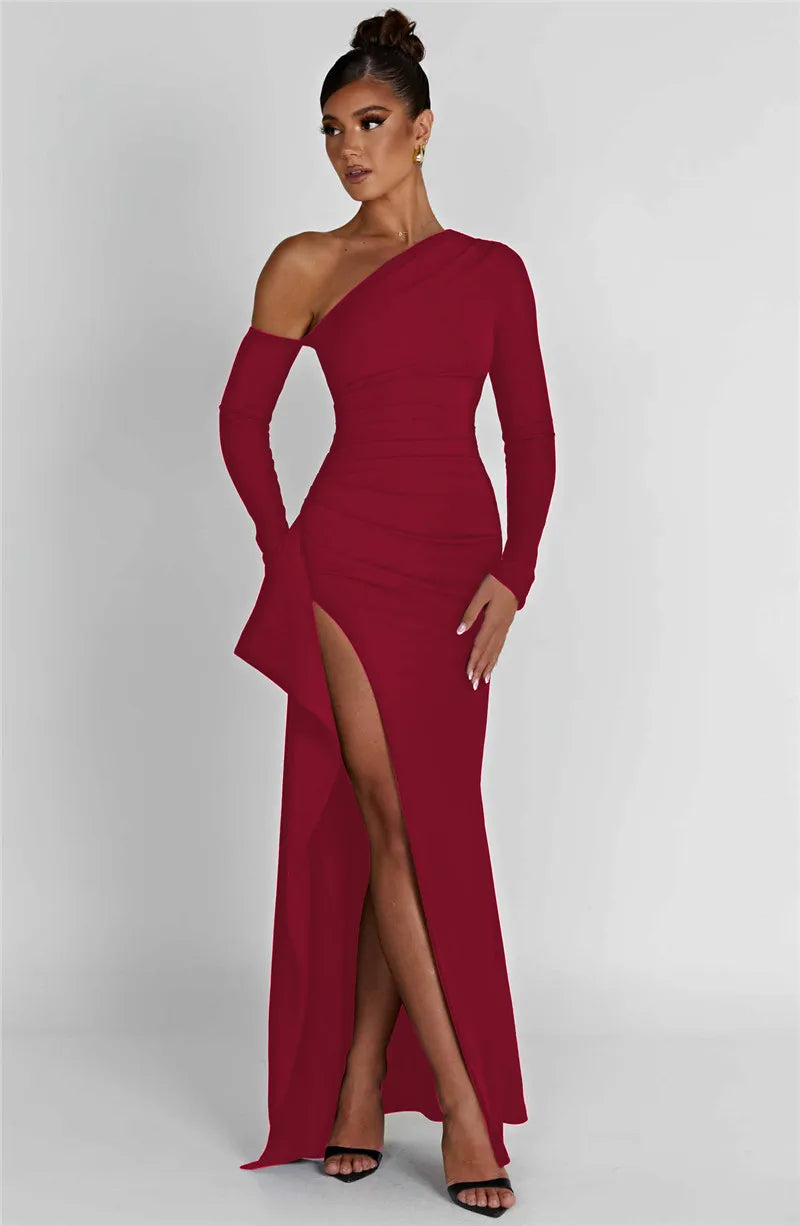 Cerenya | Asymmetric Elegance Maxi Dress