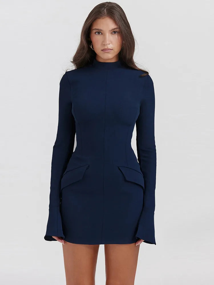 Valestra | Midnight Chic Pocket Mini Dress