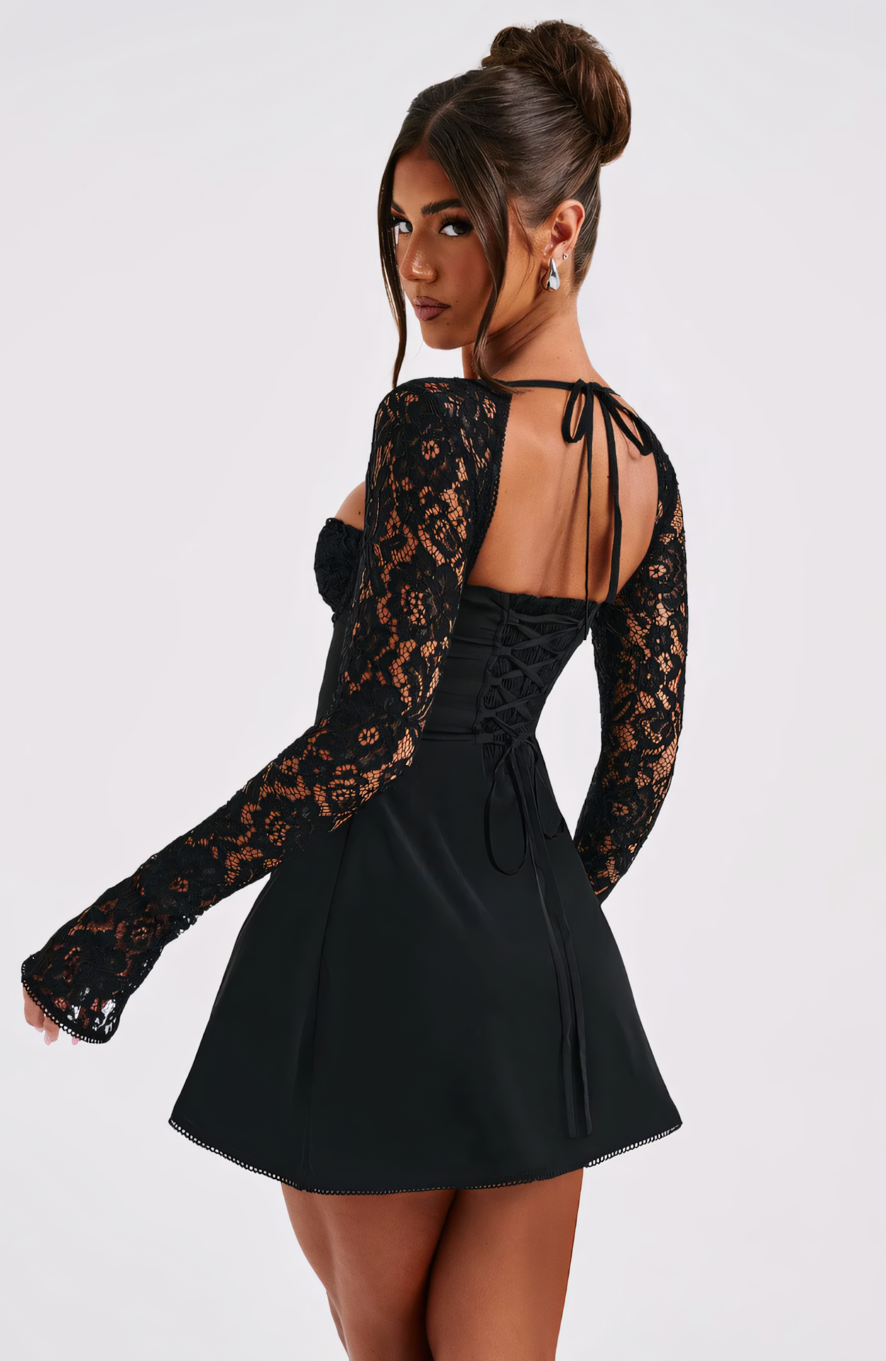 Estavelle | Lace Long-Sleeve Mini Dress