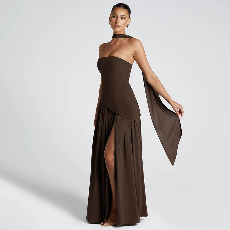 Cassienne | High-Slit Elegance Maxi Dress