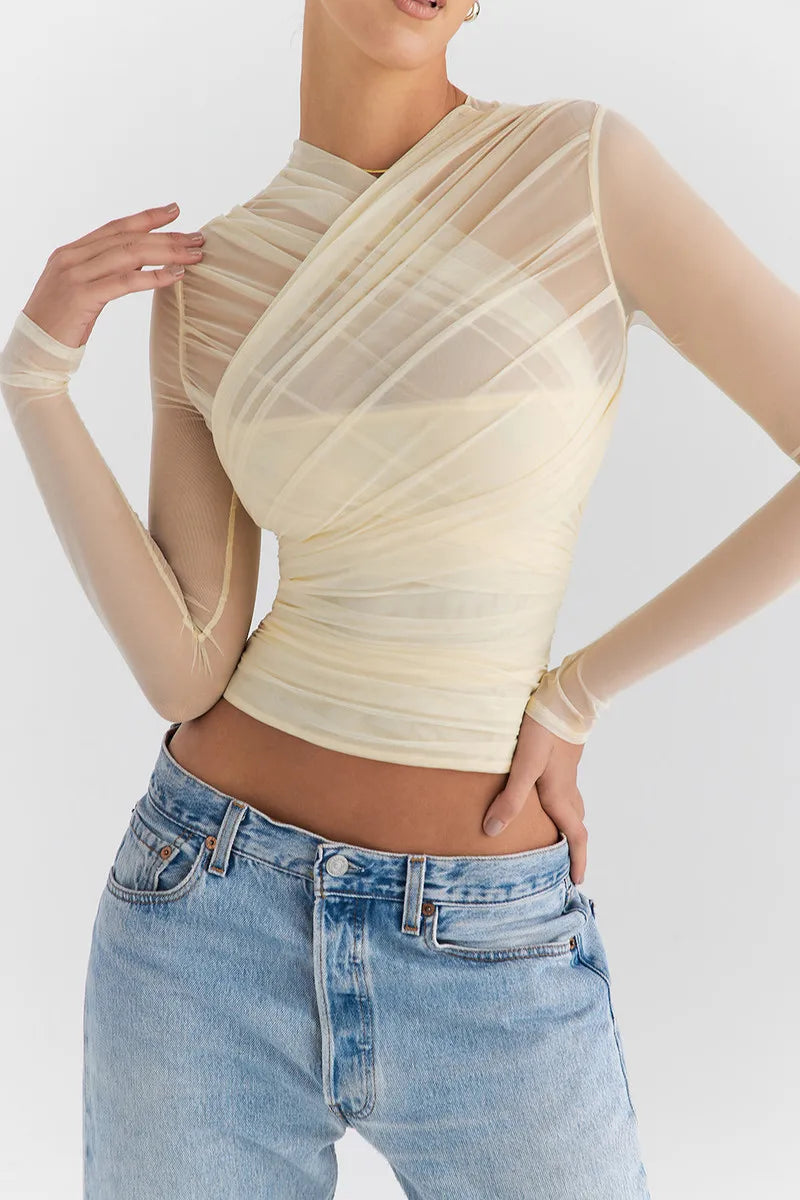 Althira | Sheer Mesh Long Sleeve Elegance Top