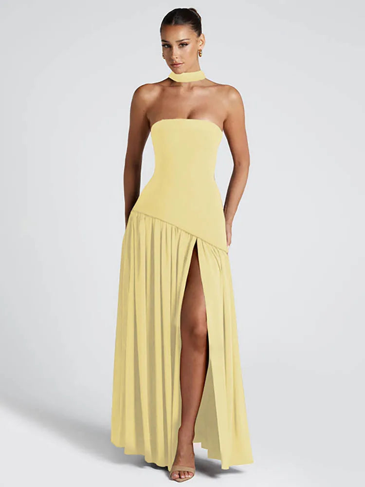 Cassienne | High-Slit Elegance Maxi Dress