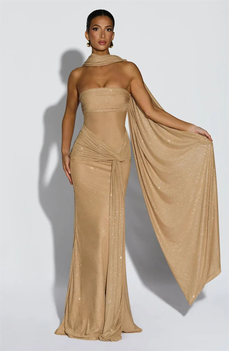 Marovelle | Sparkle Strapless Maxi Gown