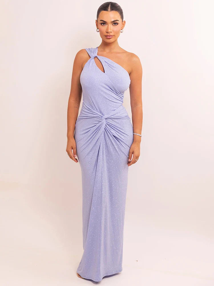 Elara | One-Shoulder Ruched Maxi Dress