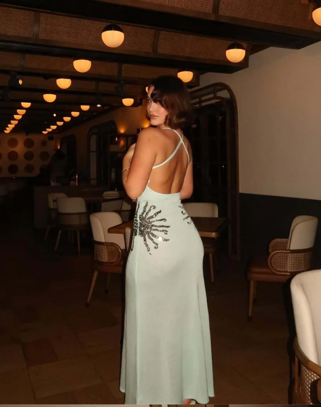 Celeste Sequin Halter Maxi Dress