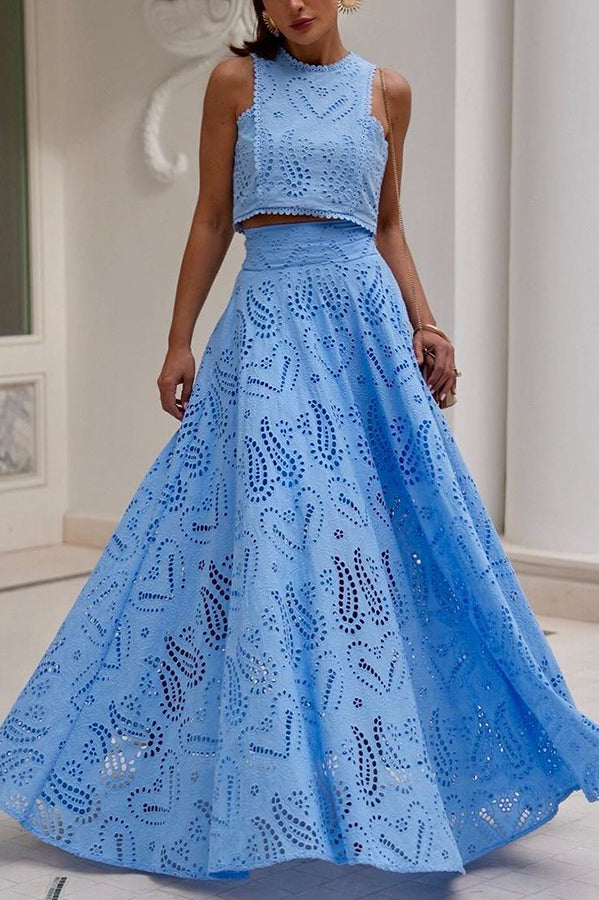 Eliana Two-Piece Set – Summer Look with Maxi Skirt & Embroidery