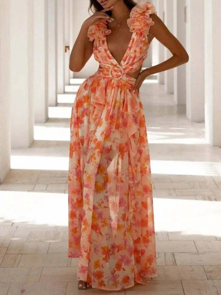 Rosalie Bloom Cutout Maxi Dress