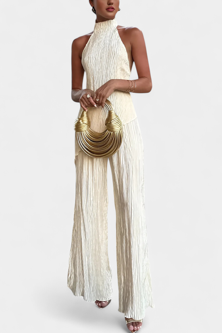 Celeste Pleated Halter Co-Ord Set