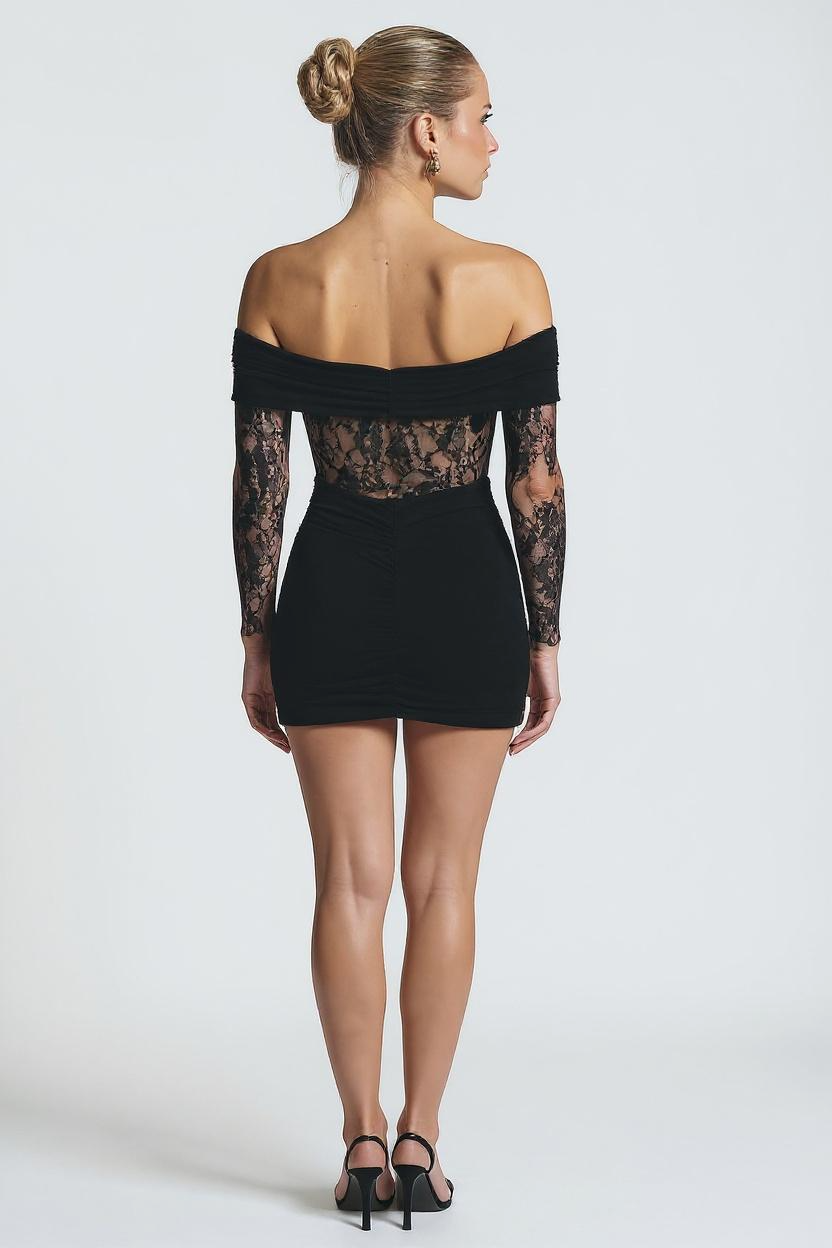 Ophelia | Lace Ruched Mini Dress